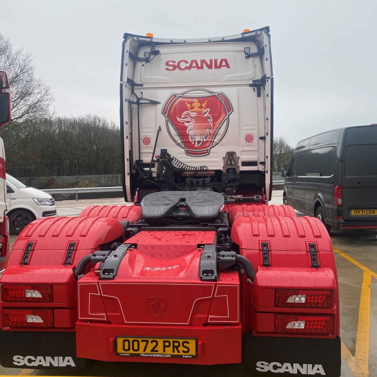 Back of P.R. Shuttleworths Scania truck