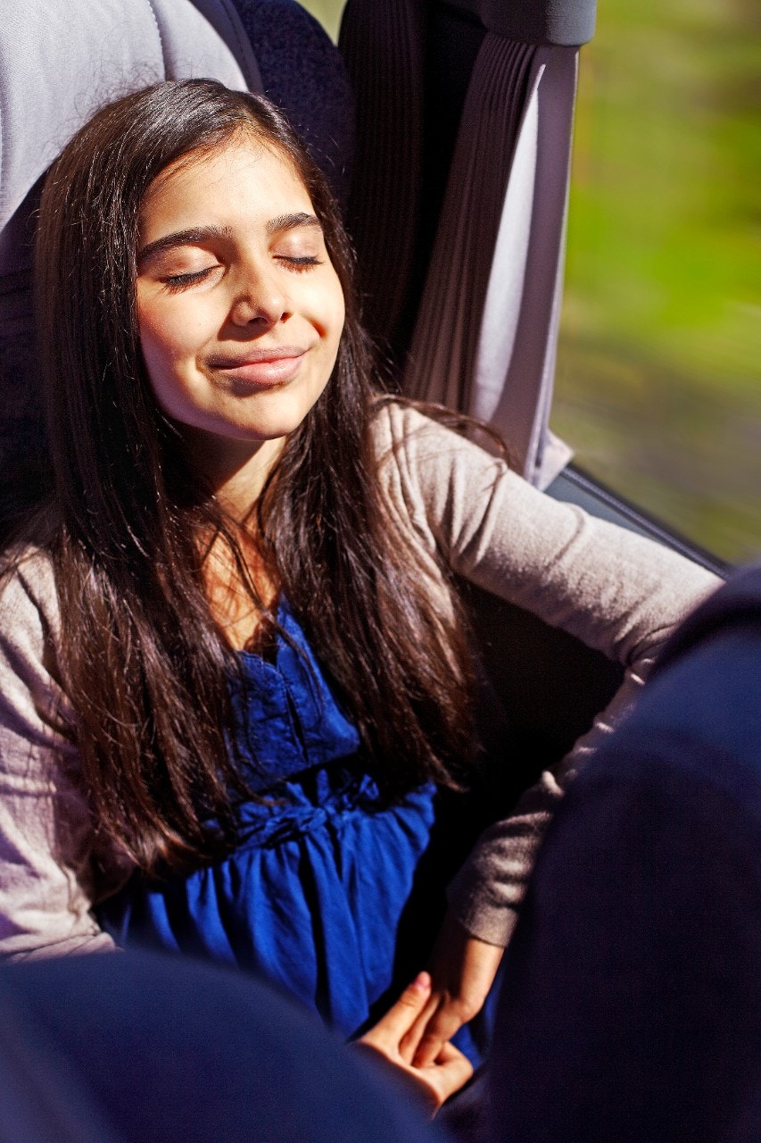 girl in bus