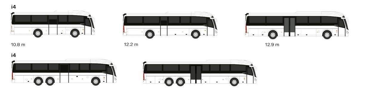 Axles, doors and lengths configurations for Irizar