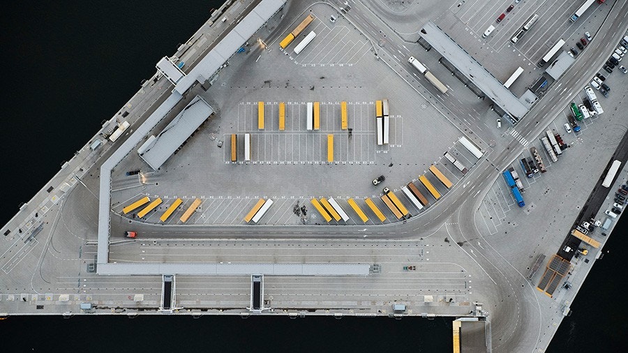 Trailers, aerial view