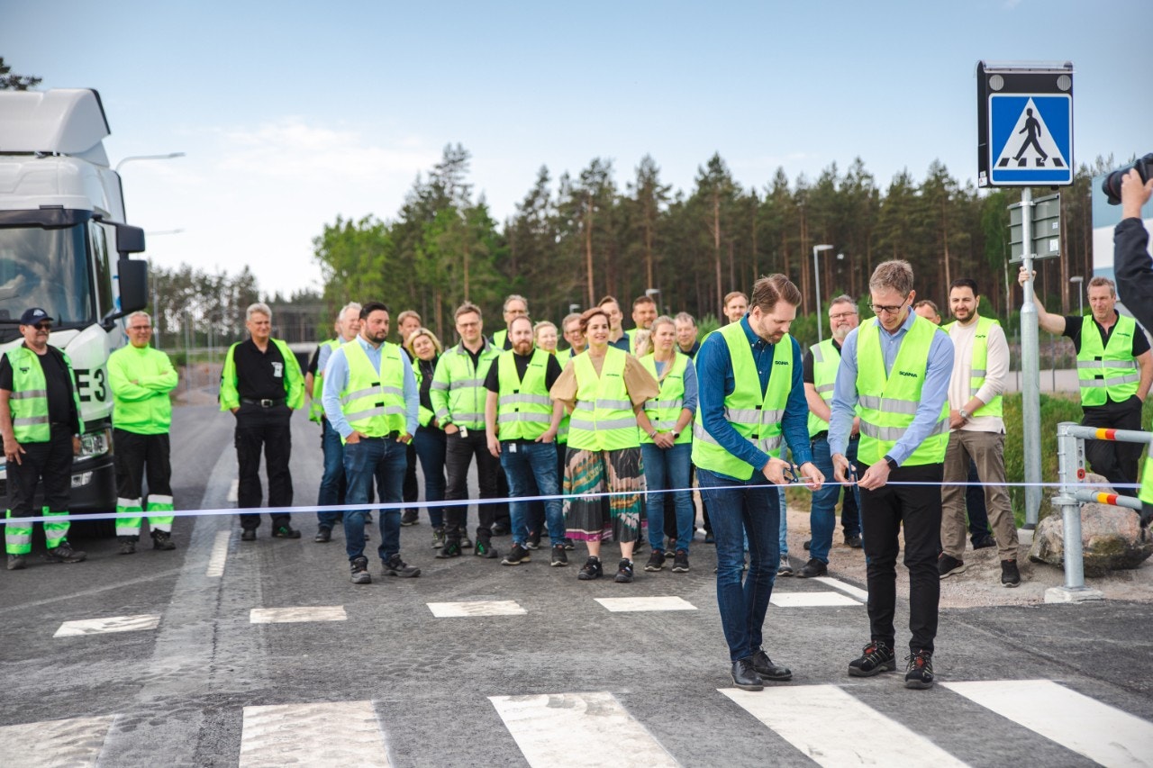 invigning av nya vägen mellan Sandåsa och Logistikcenter