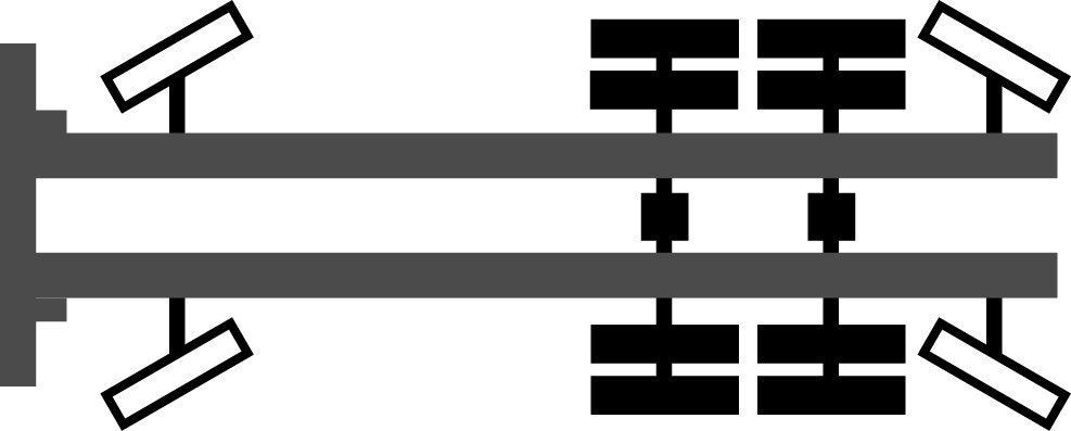 Jäik telgede konfiguratsioon 8 × 4 * 4