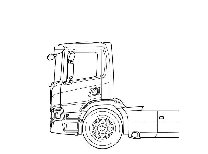 Desenhando Scania P360 arqueada. 