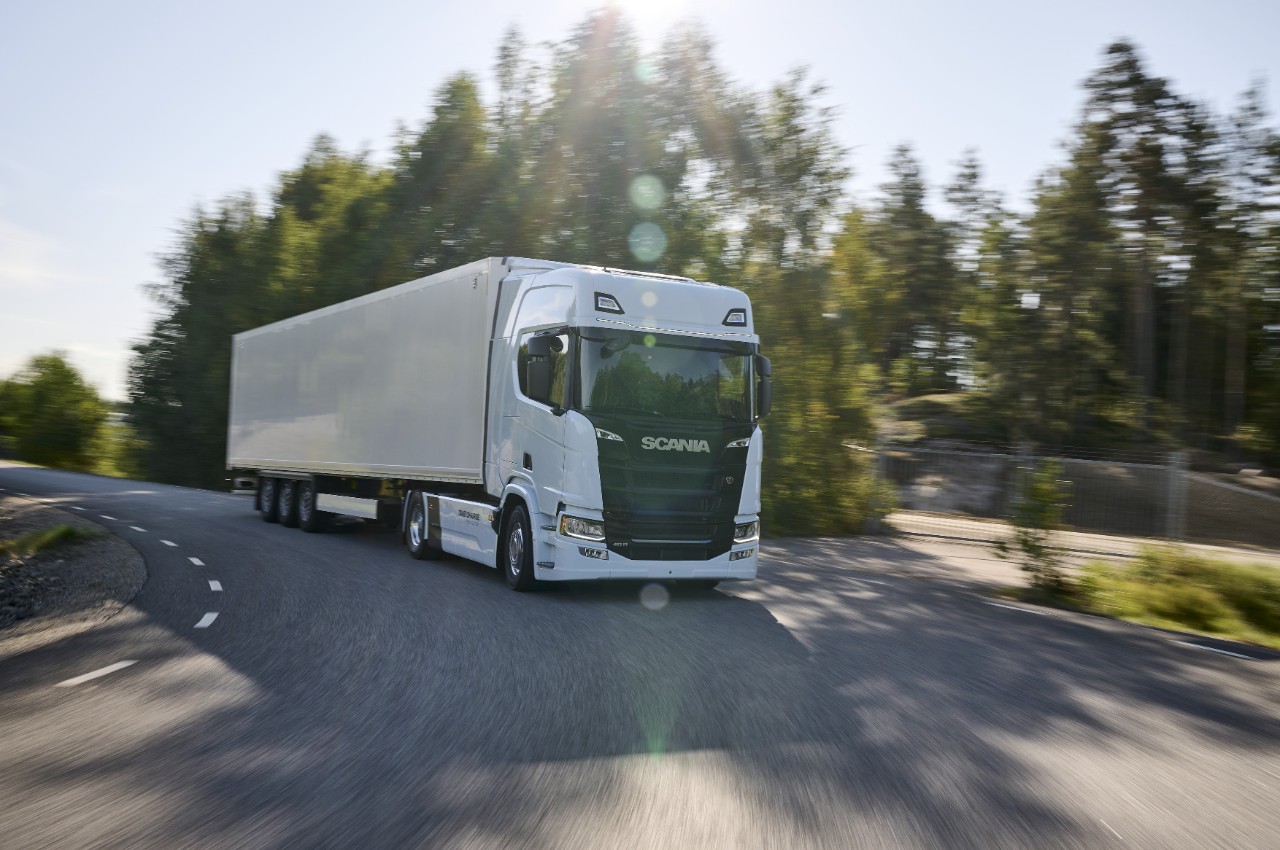 Scania battery electric truck on road