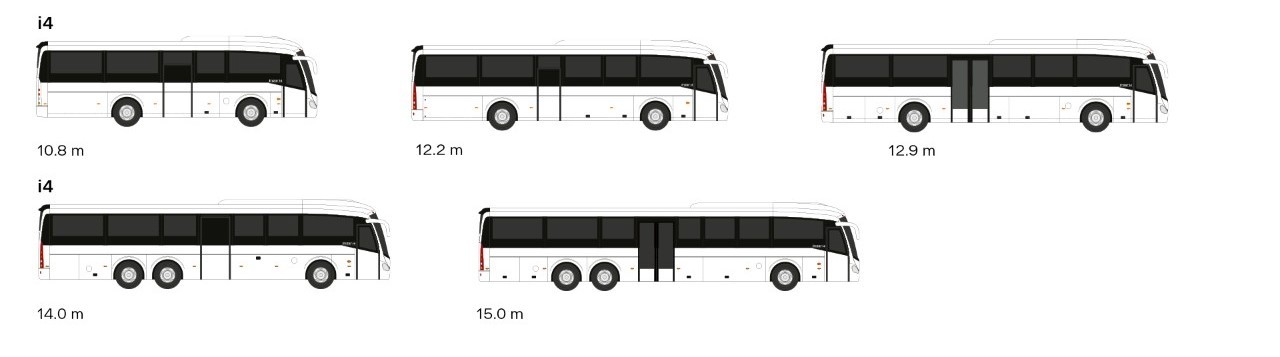 Axles, doors and lengths configurations for Irizar